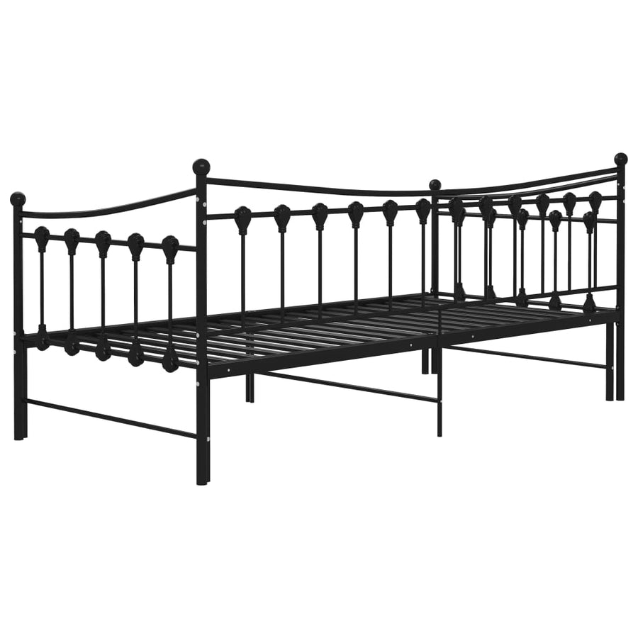 Slaapbankframe Uittrekbaar Metaal 90X200 Cm Zwart