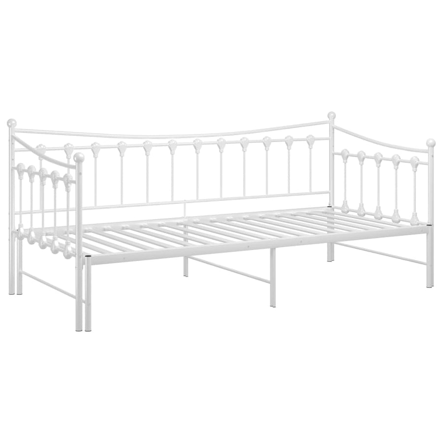 Slaapbankframe Uittrekbaar Metaal 90X200 Cm Wit