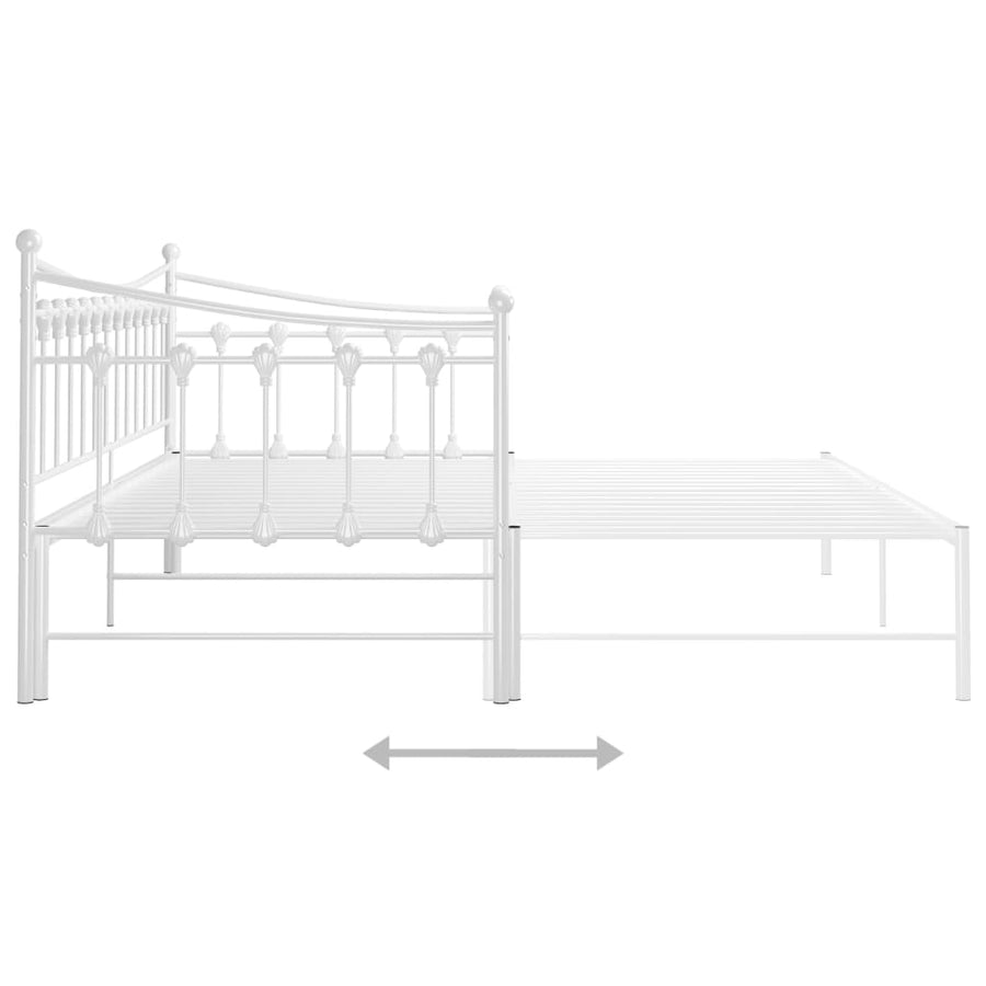 Slaapbankframe Uittrekbaar Metaal 90X200 Cm Wit