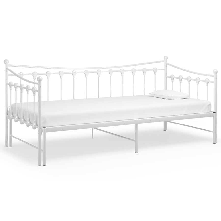 Slaapbankframe Uittrekbaar Metaal 90X200 Cm Wit