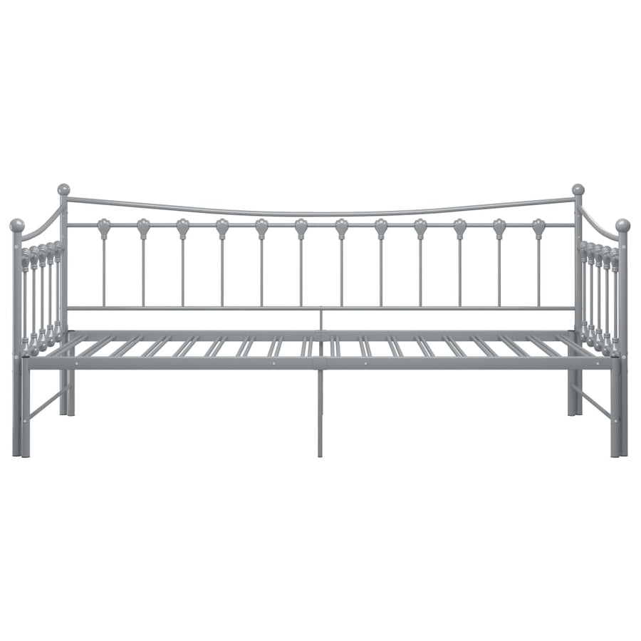 Slaapbankframe Uittrekbaar Metaal 90X200 Cm Grijs