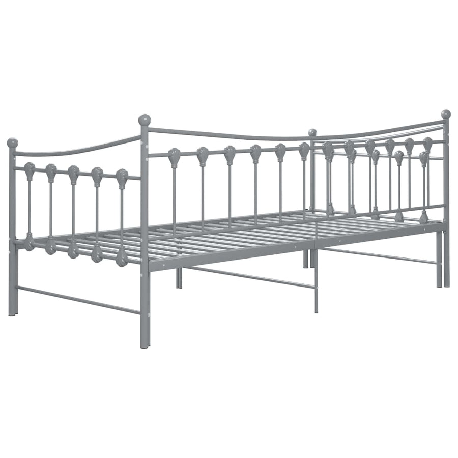 Slaapbankframe Uittrekbaar Metaal 90X200 Cm Grijs