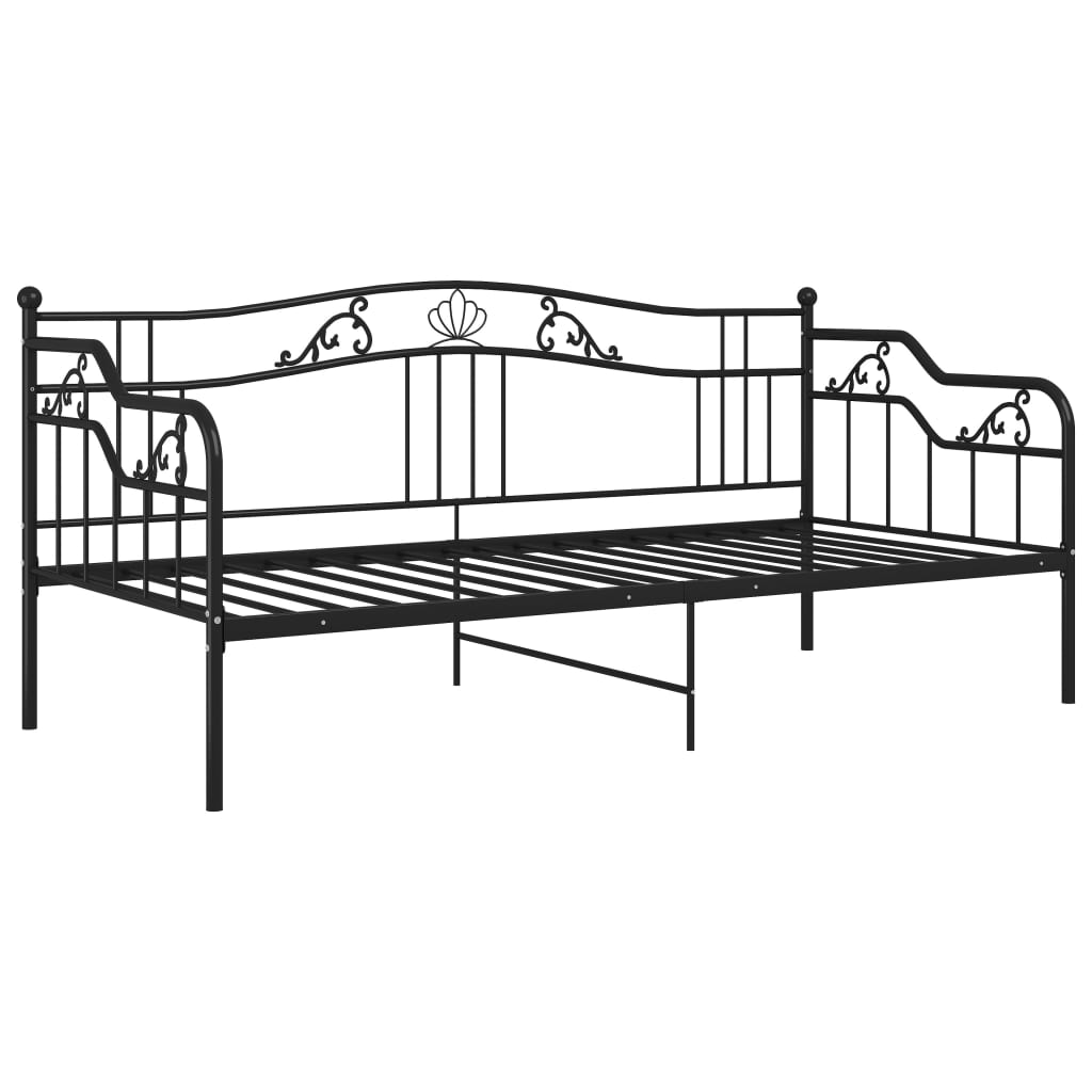 Slaapbankframe Metaal 90X200 Cm Zwart