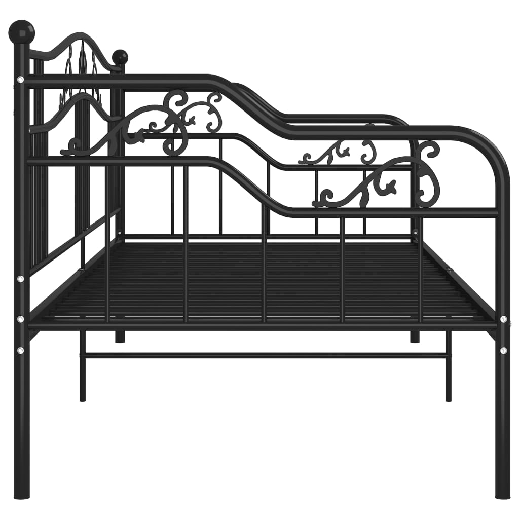 Slaapbankframe Metaal 90X200 Cm Zwart