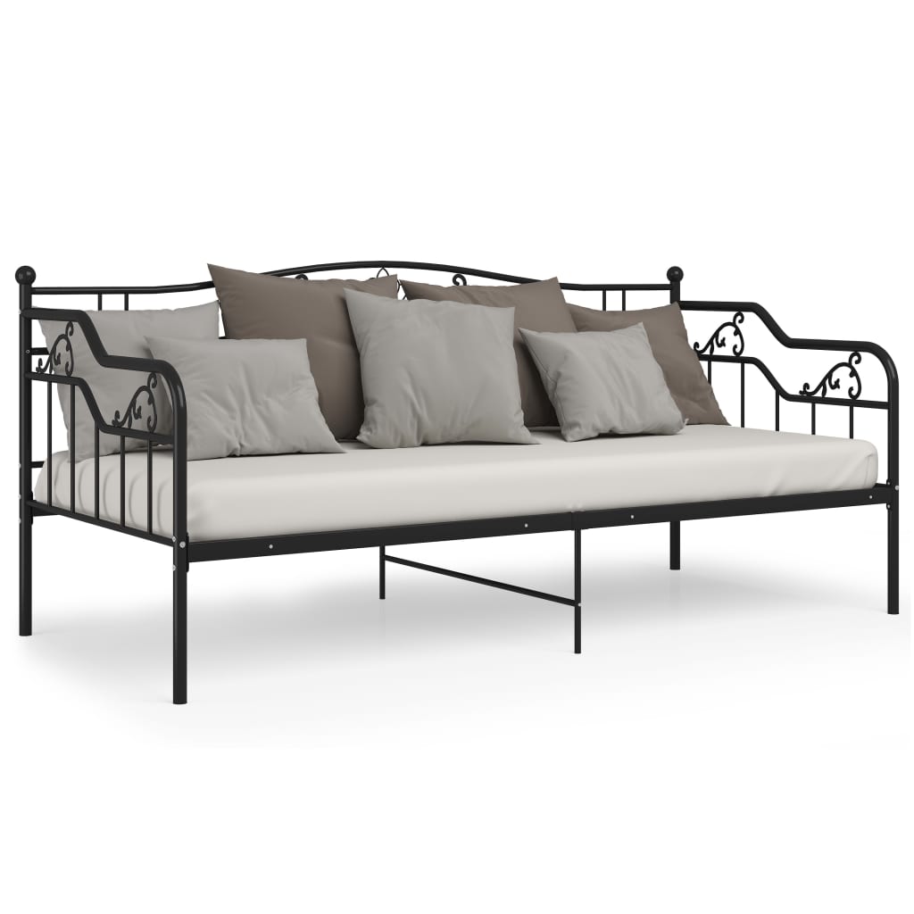 Slaapbankframe Metaal 90X200 Cm Zwart