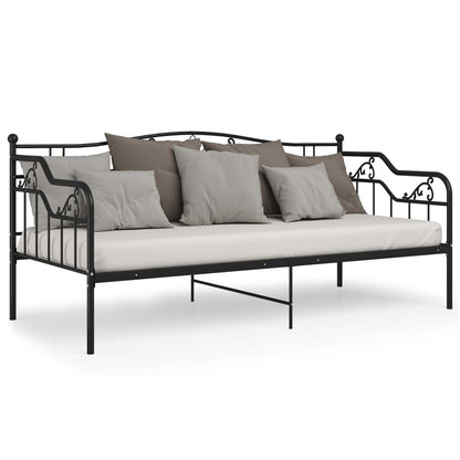 Slaapbankframe Metaal 90X200 Cm Zwart