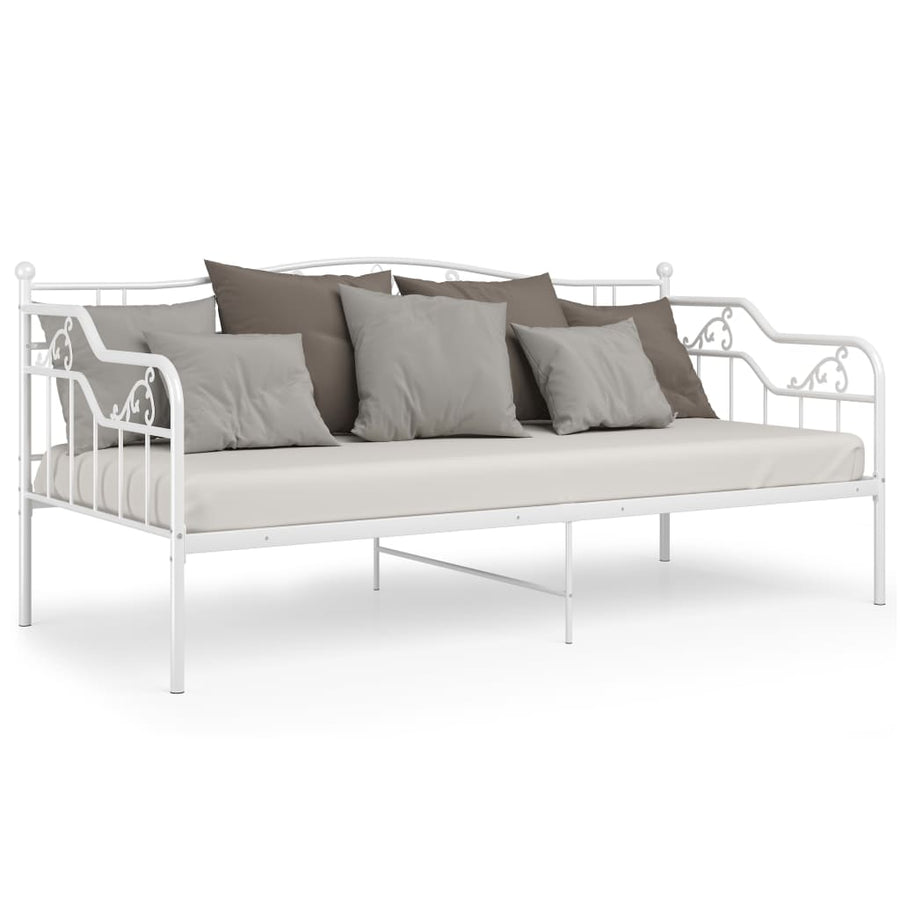 Slaapbankframe Metaal 90X200 Cm Wit