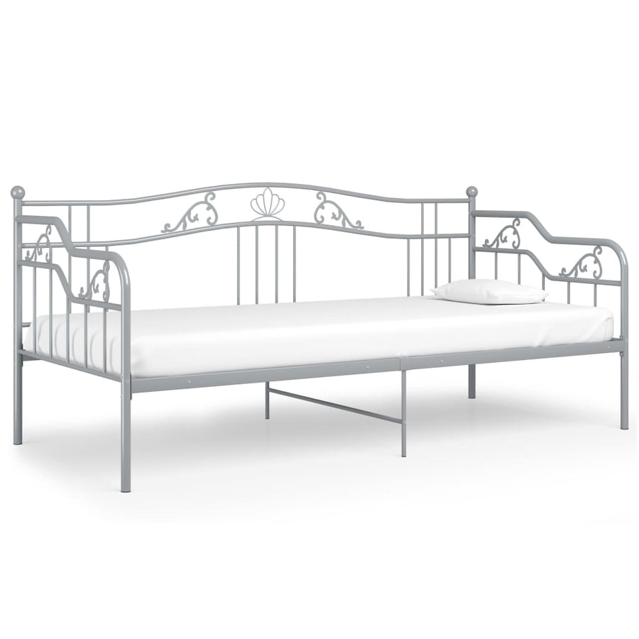 Slaapbankframe Metaal 90X200 Cm Grijs