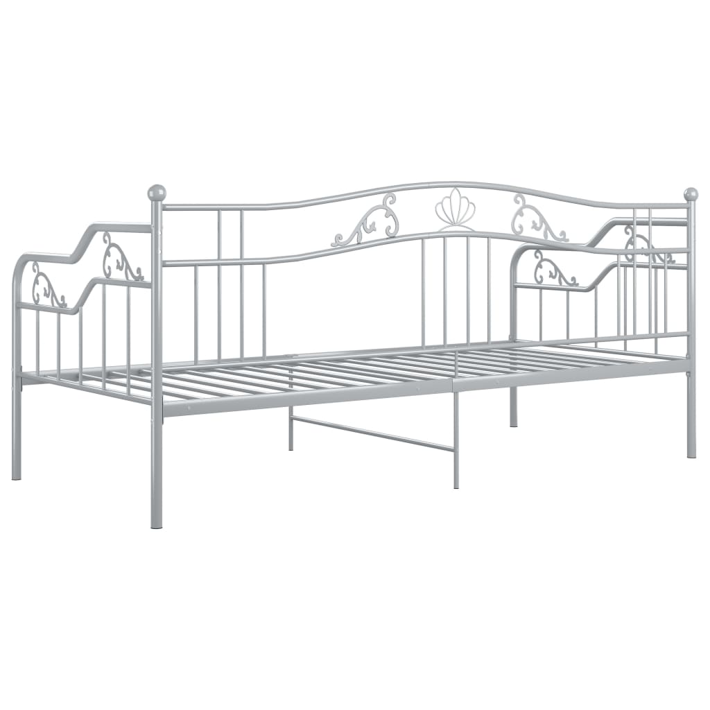 Slaapbankframe Metaal 90X200 Cm Grijs