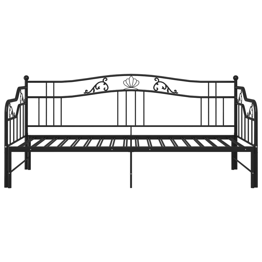 Slaapbankframe Uittrekbaar Metaal 90X200 Cm Zwart