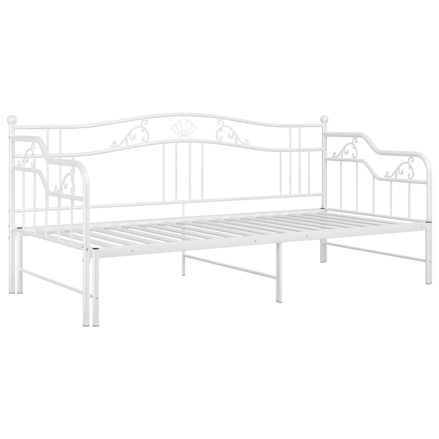 Slaapbankframe Uittrekbaar Metaal 90X200 Cm Wit