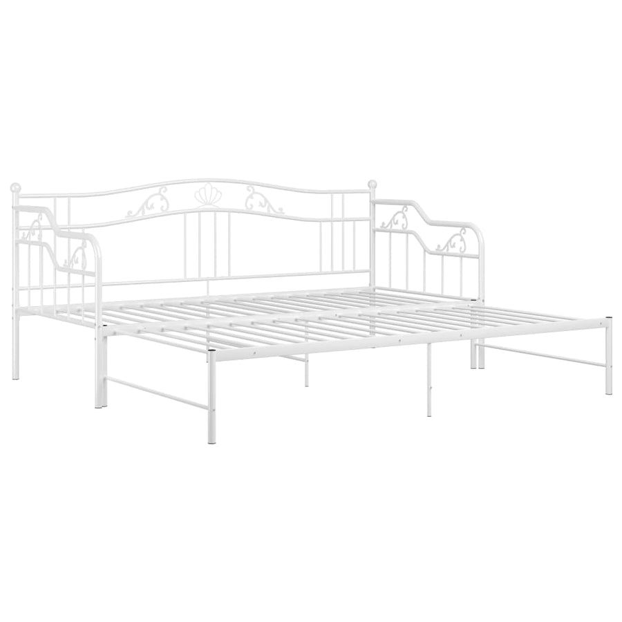 Slaapbankframe Uittrekbaar Metaal 90X200 Cm Wit