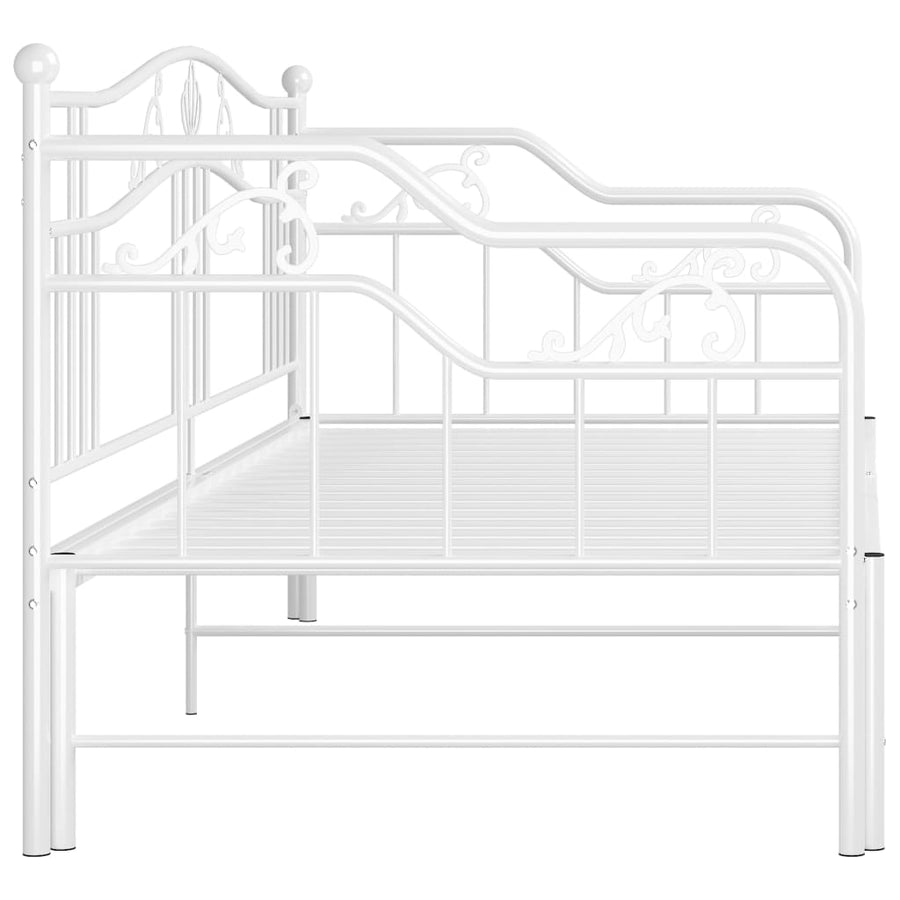 Slaapbankframe Uittrekbaar Metaal 90X200 Cm Wit