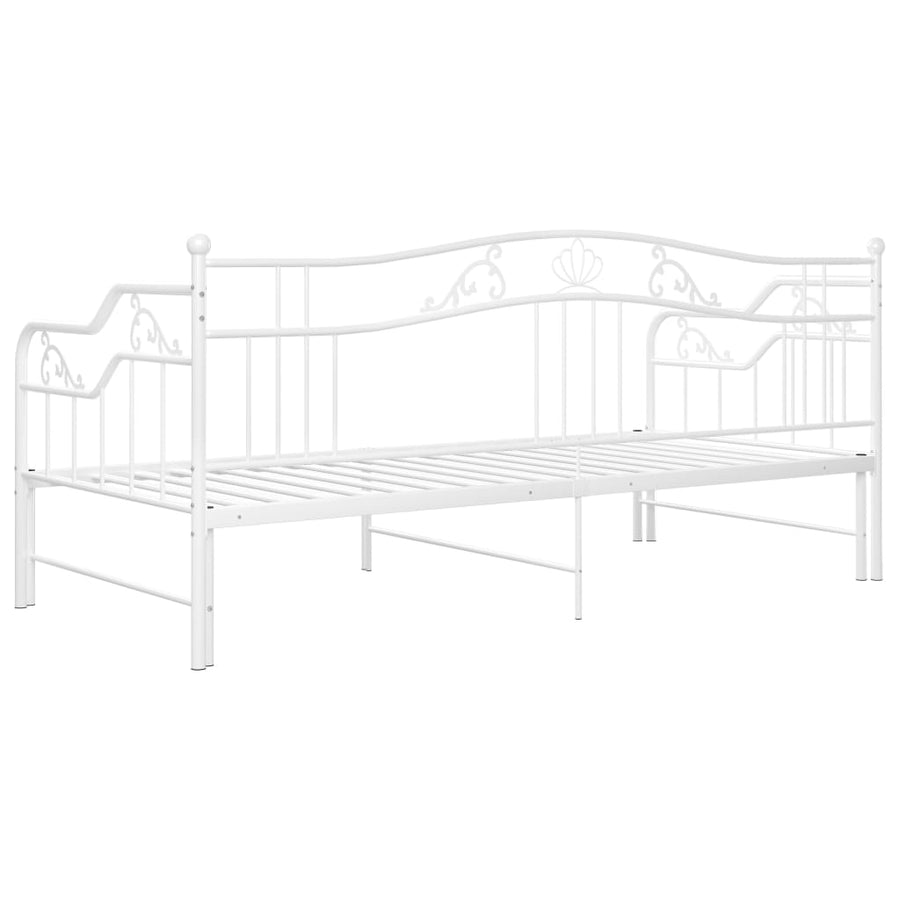 Slaapbankframe Uittrekbaar Metaal 90X200 Cm Wit