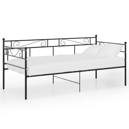 Slaapbankframe Metaal 90X200 Cm Zwart