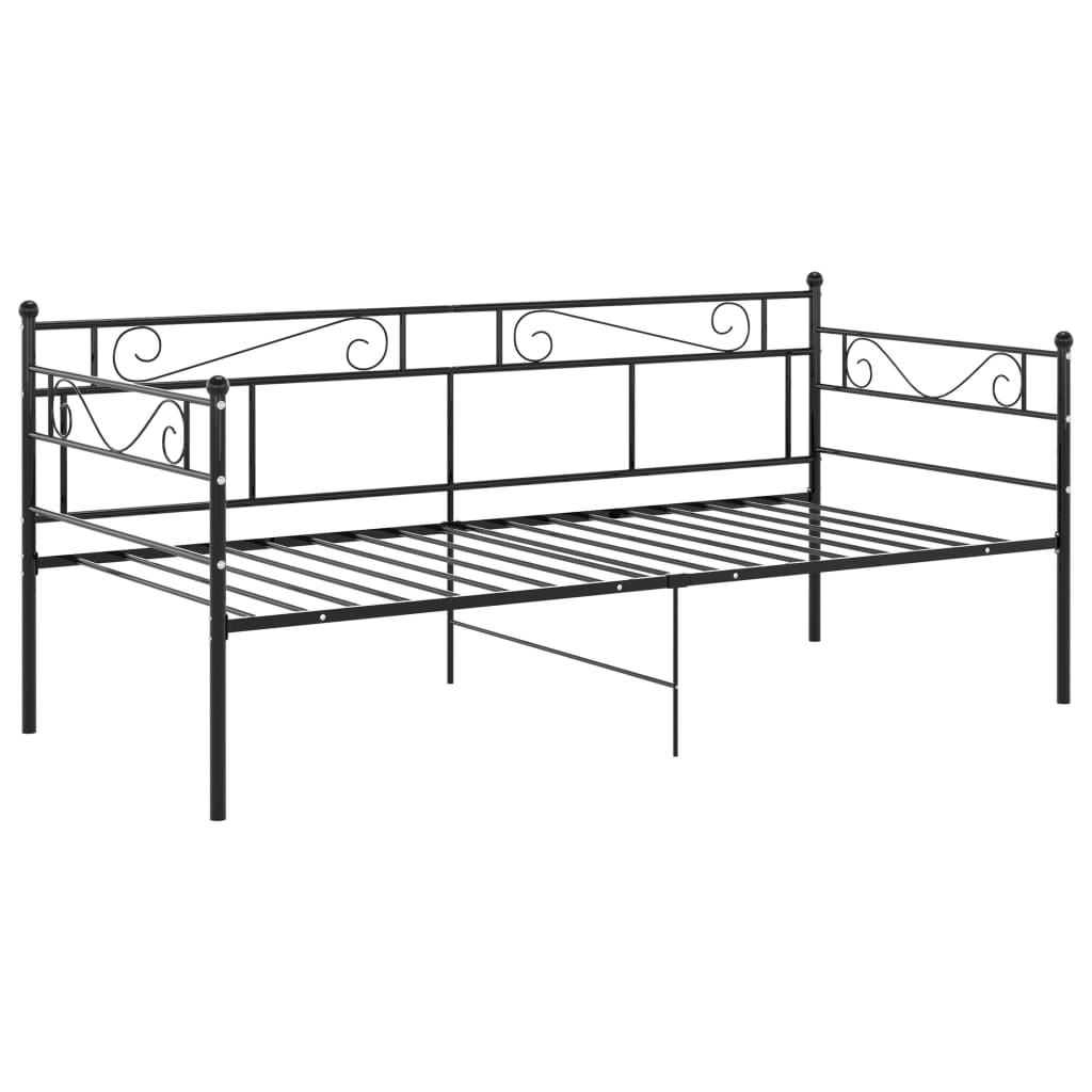 Slaapbankframe Metaal 90X200 Cm Zwart