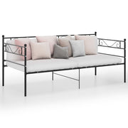 Slaapbank metaal zwart 206,5x95x89,5 cm