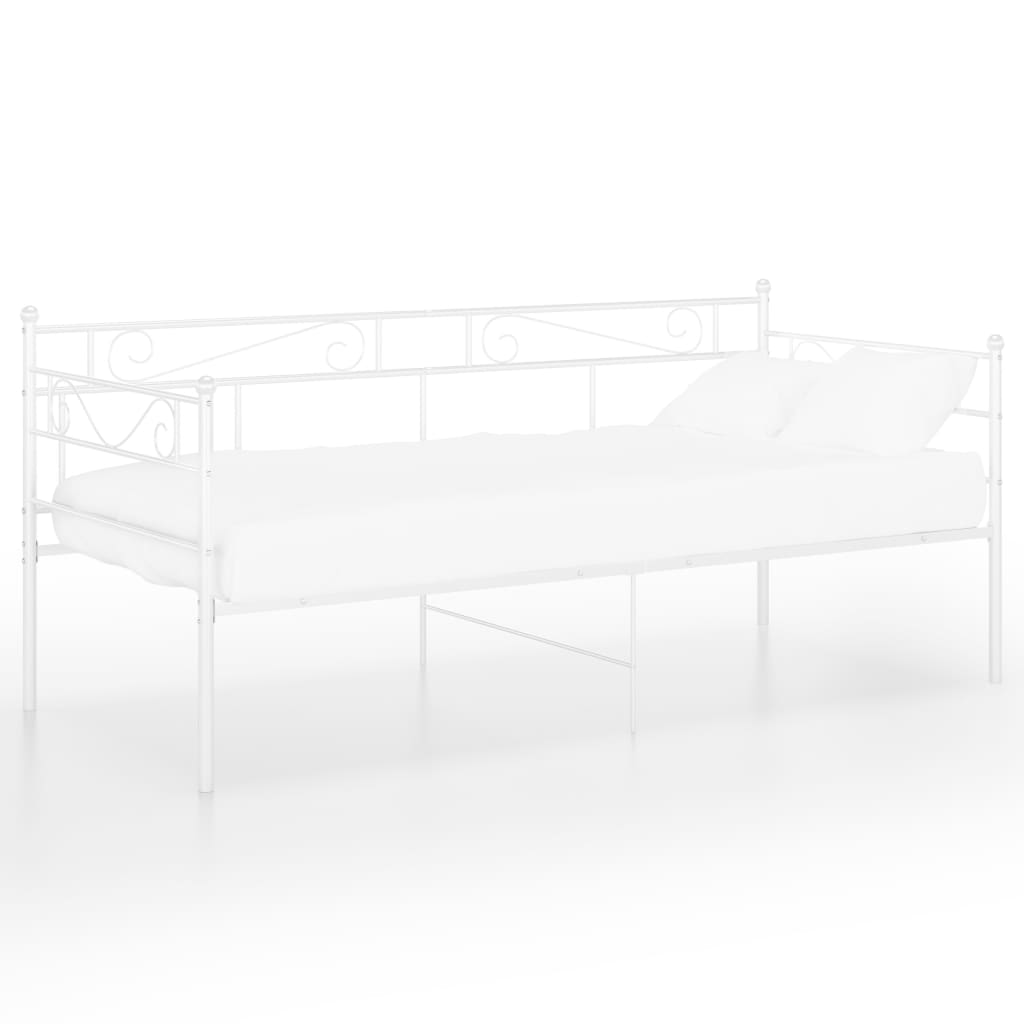 Slaapbankframe Metaal 90X200 Cm Wit