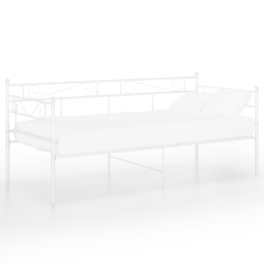 Slaapbankframe Metaal 90X200 Cm Wit