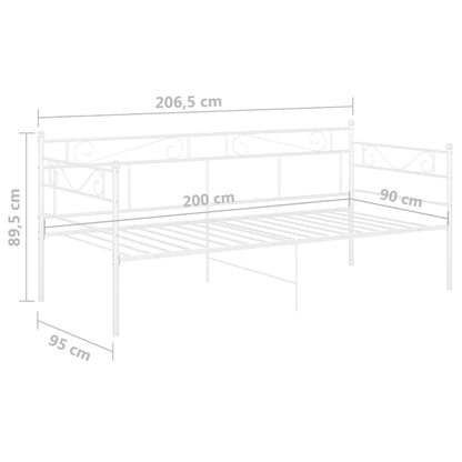 Slaapbankframe Metaal 90X200 Cm Wit