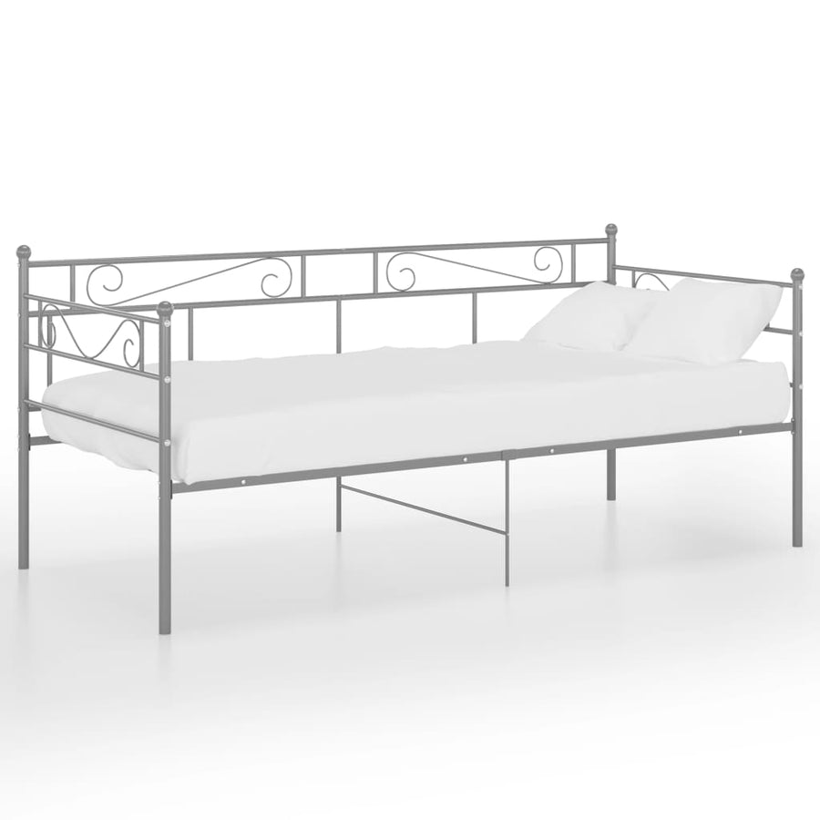 Slaapbank Metaal 90X200 Cm Grijs