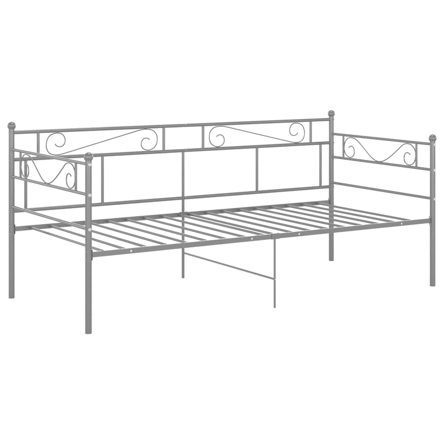 Slaapbank Metaal 90X200 Cm Grijs
