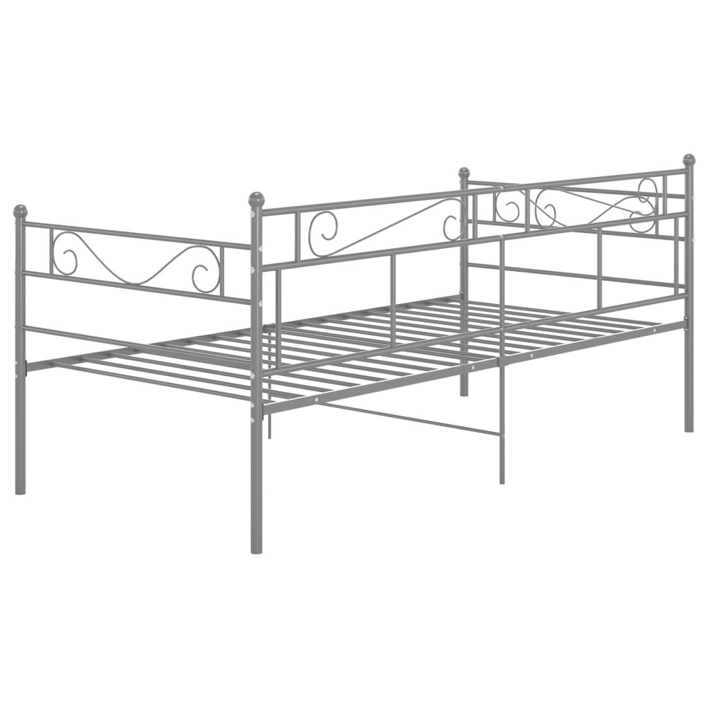 Slaapbank Metaal 90X200 Cm Grijs