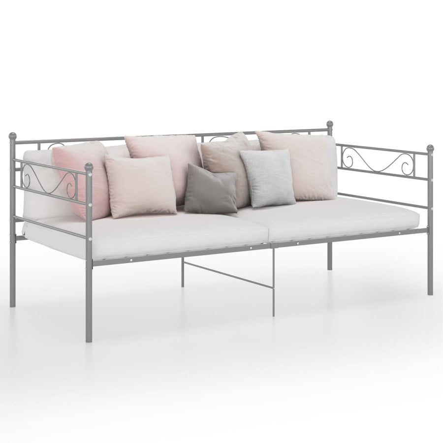 Slaapbank Metaal 90X200 Cm Grijs