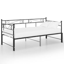 Slaapbankframe Uittrekbaar Metaal 90X200 Cm Zwart