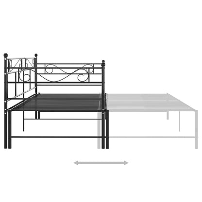 Slaapbankframe Uittrekbaar Metaal 90X200 Cm Zwart
