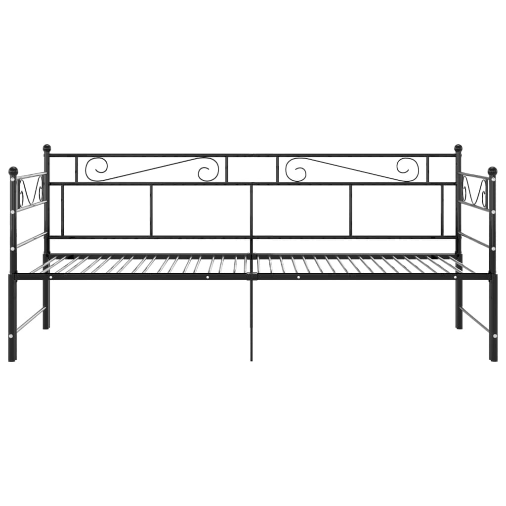 Slaapbankframe Uittrekbaar Metaal 90X200 Cm Zwart