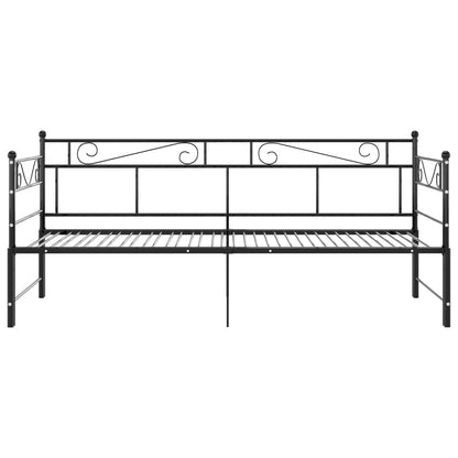 Slaapbankframe Uittrekbaar Metaal 90X200 Cm Zwart