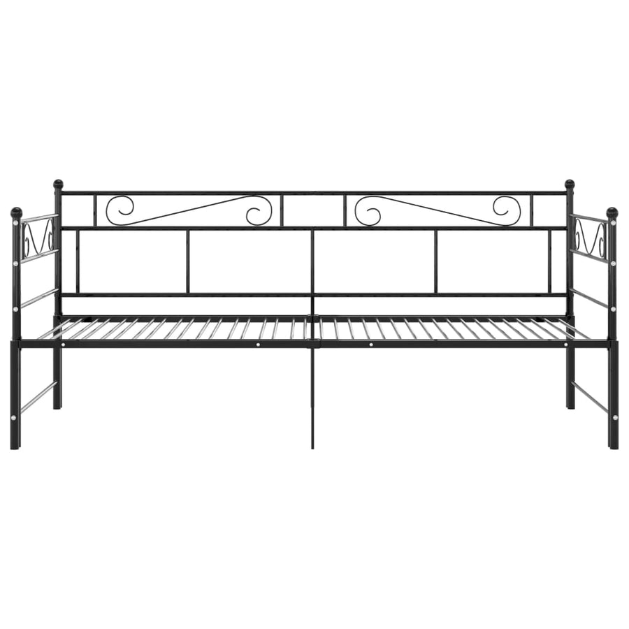 Slaapbankframe Uittrekbaar Metaal 90X200 Cm Zwart