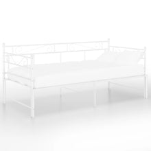Slaapbankframe Uittrekbaar Metaal 90X200 Cm Wit