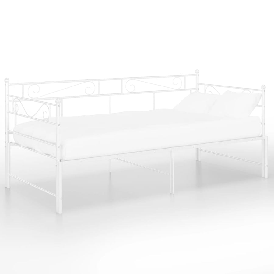 Slaapbankframe Uittrekbaar Metaal 90X200 Cm Wit