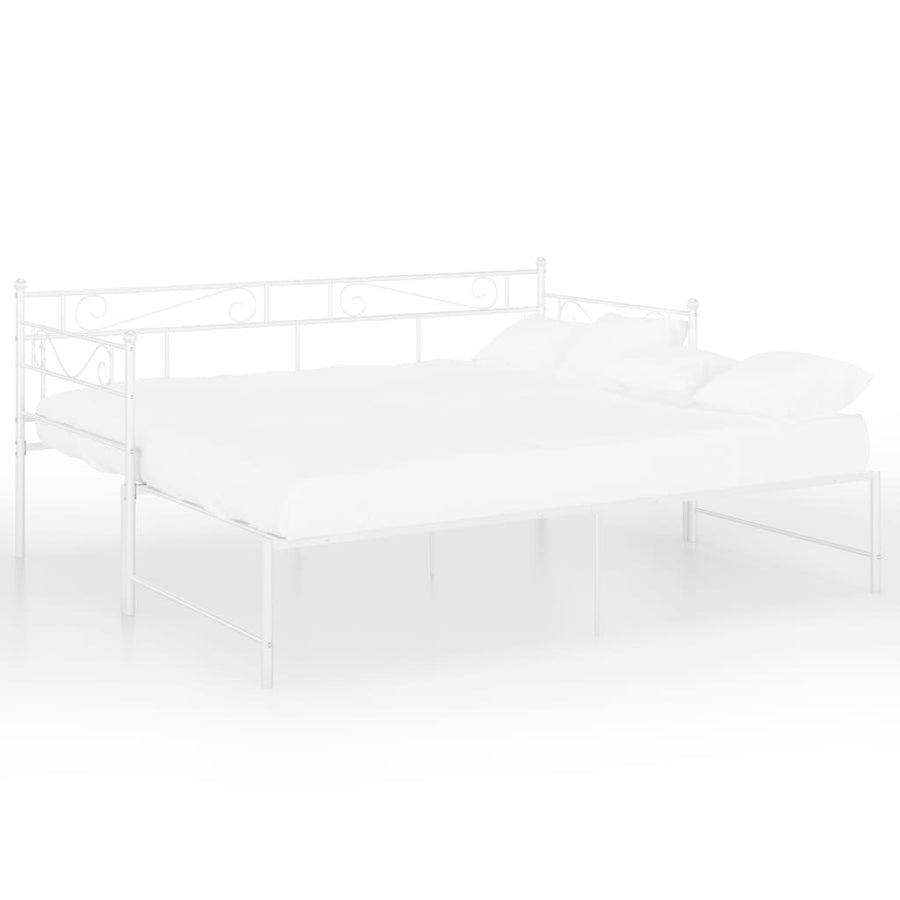 Slaapbankframe Uittrekbaar Metaal 90X200 Cm Wit