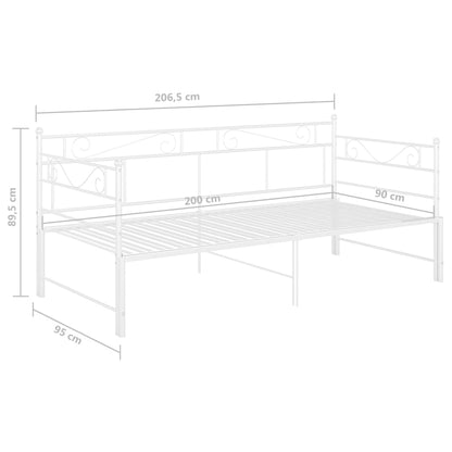 Slaapbankframe Uittrekbaar Metaal 90X200 Cm Wit
