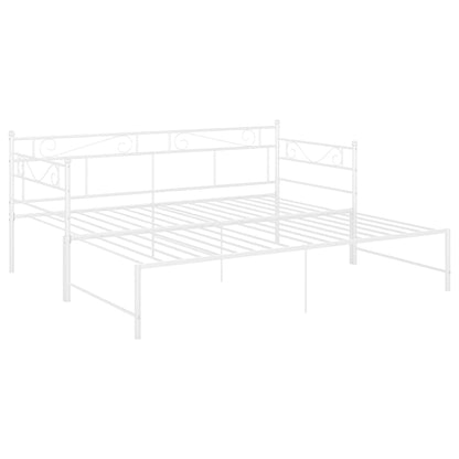 Slaapbankframe Uittrekbaar Metaal 90X200 Cm Wit