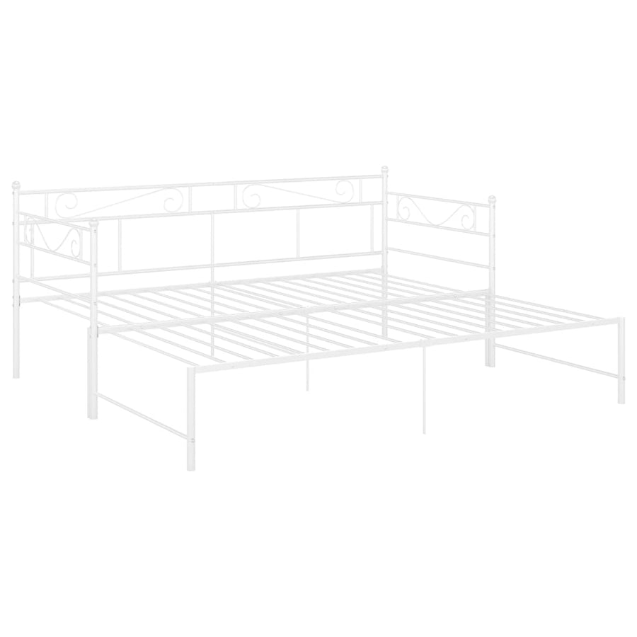 Slaapbankframe Uittrekbaar Metaal 90X200 Cm Wit