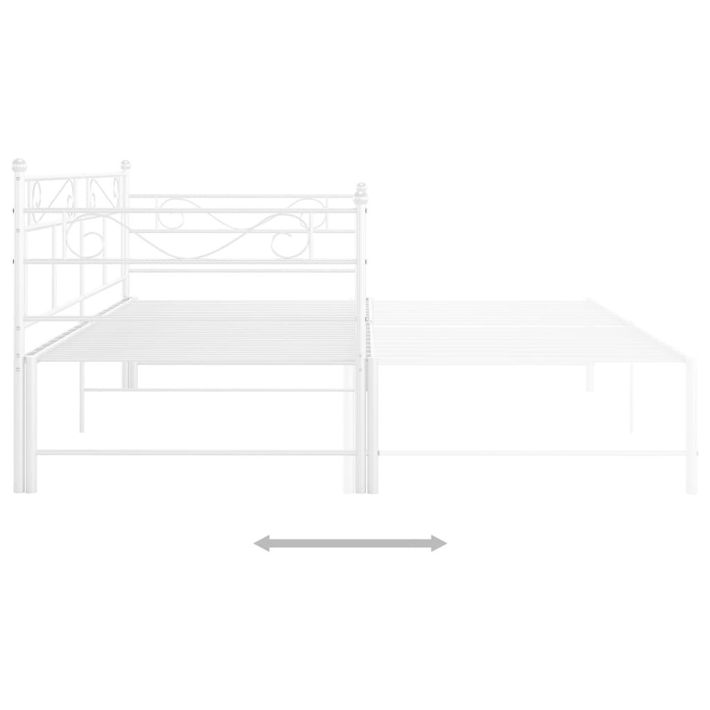 Slaapbankframe Uittrekbaar Metaal 90X200 Cm Wit