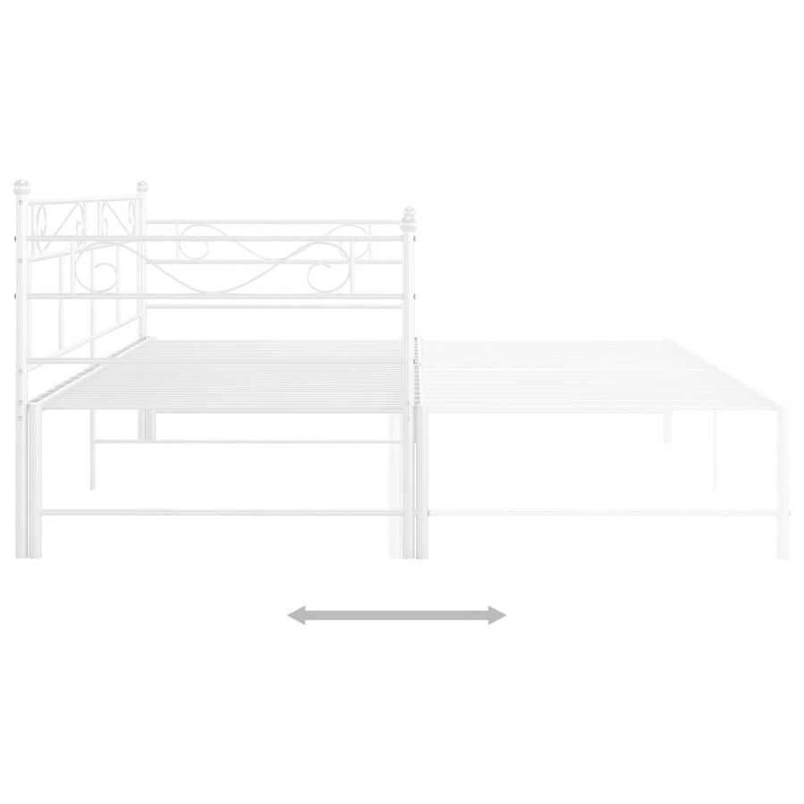Slaapbankframe Uittrekbaar Metaal 90X200 Cm Wit