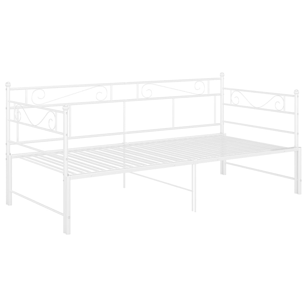 Slaapbankframe Uittrekbaar Metaal 90X200 Cm Wit