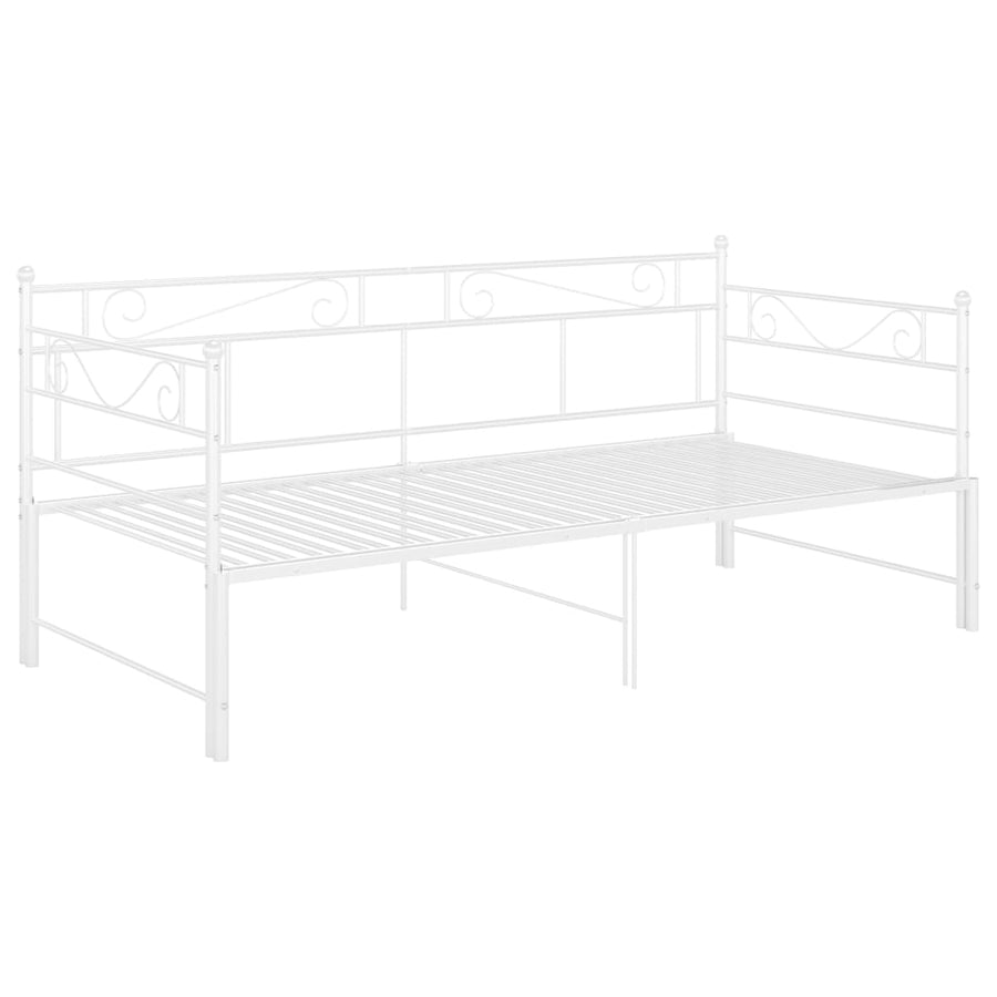 Slaapbankframe Uittrekbaar Metaal 90X200 Cm Wit