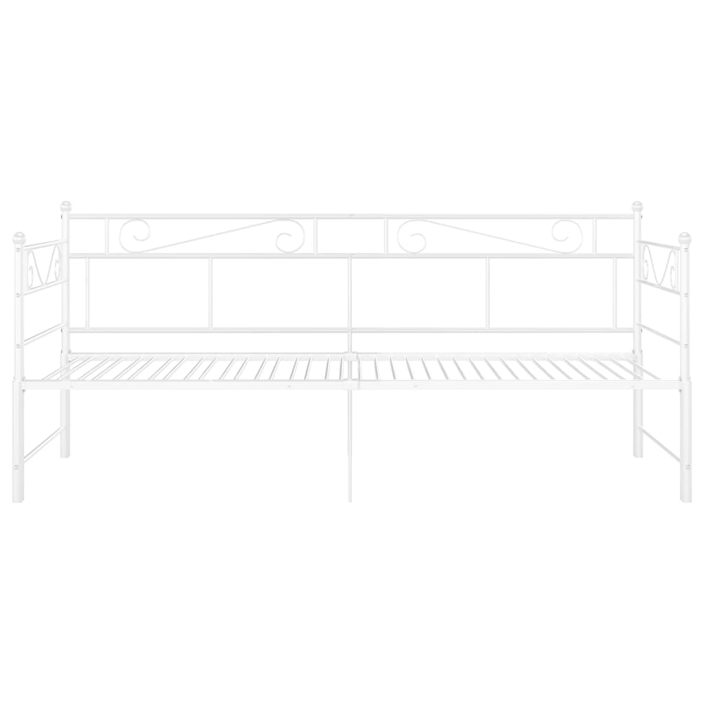 Slaapbankframe Uittrekbaar Metaal 90X200 Cm Wit