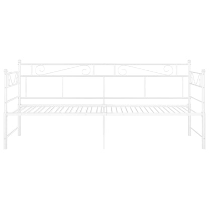 Slaapbankframe Uittrekbaar Metaal 90X200 Cm Wit