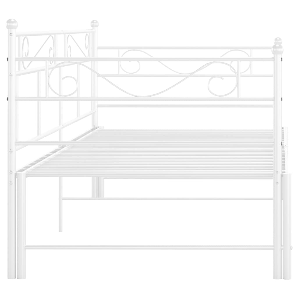 Slaapbankframe Uittrekbaar Metaal 90X200 Cm Wit