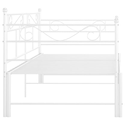 Slaapbankframe Uittrekbaar Metaal 90X200 Cm Wit