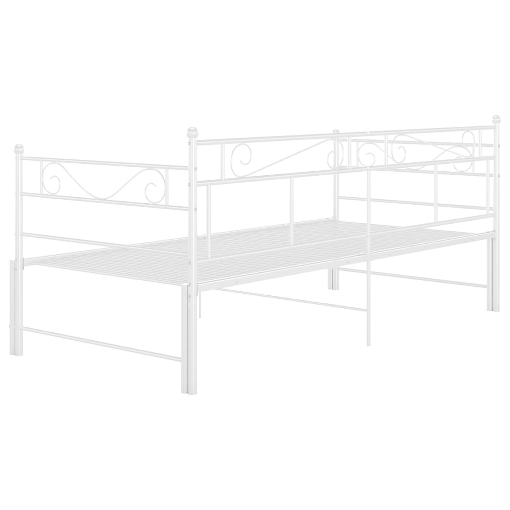 Slaapbankframe Uittrekbaar Metaal 90X200 Cm Wit