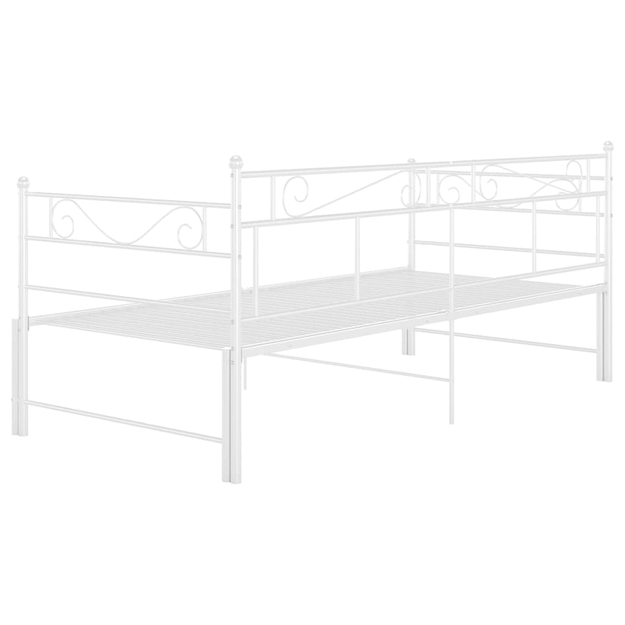 Slaapbankframe Uittrekbaar Metaal 90X200 Cm Wit