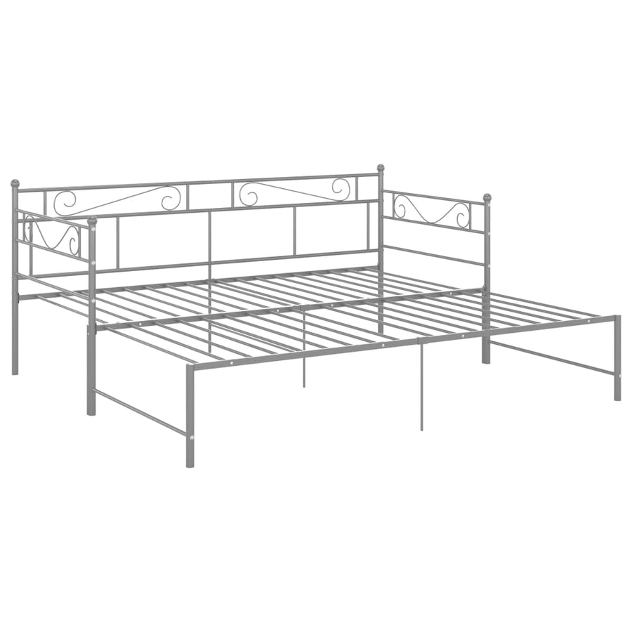 Slaapbankframe Uittrekbaar Metaal 90X200 Cm Grijs